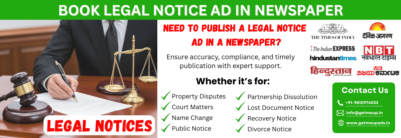 Legal Notice Ad in Newspaper
